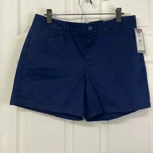 Dockers Mid Rise Curvy Fit Shorts Navy Blue - 14 Petite NEW